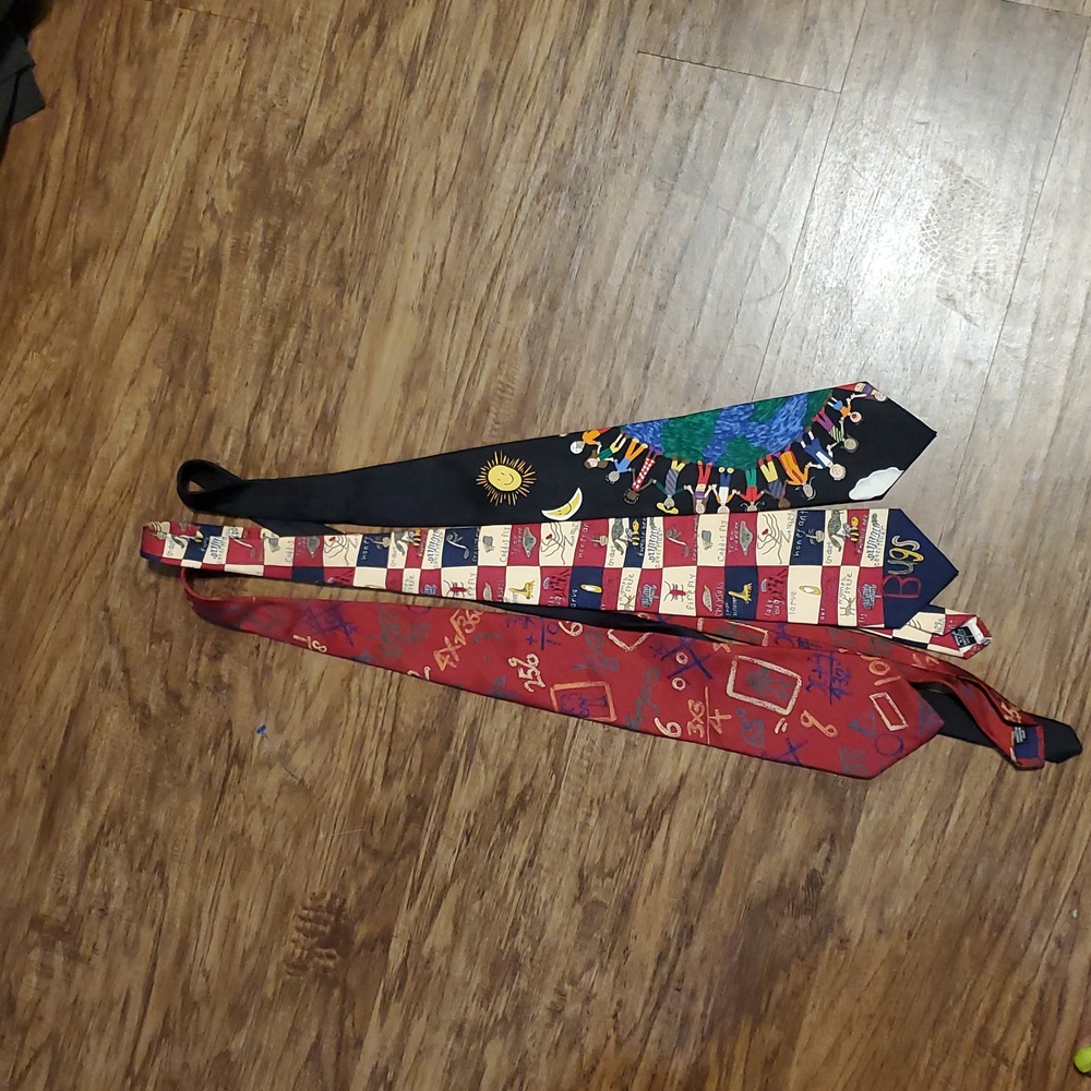 3 Save the Children Vintage Silk Ties Multicolor
